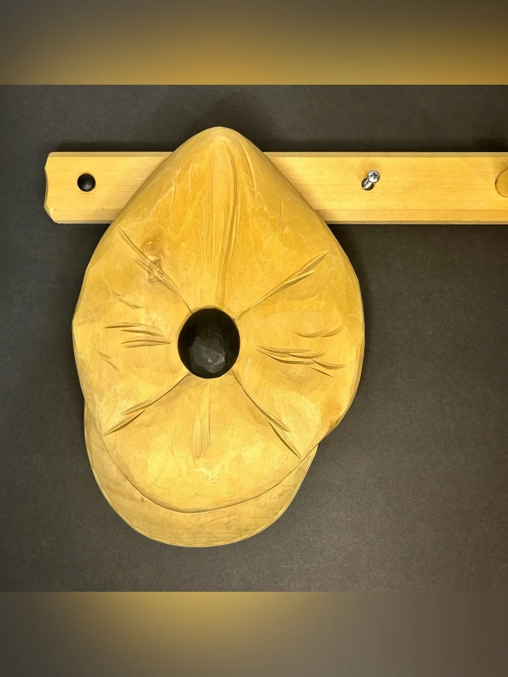 Old Fashion Baseball Hand Carved Wooden Wall Mount Coatrack Cap Hat Boy’s Room